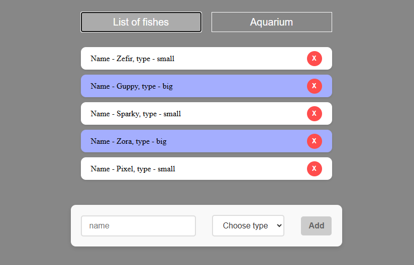 Aquarium app