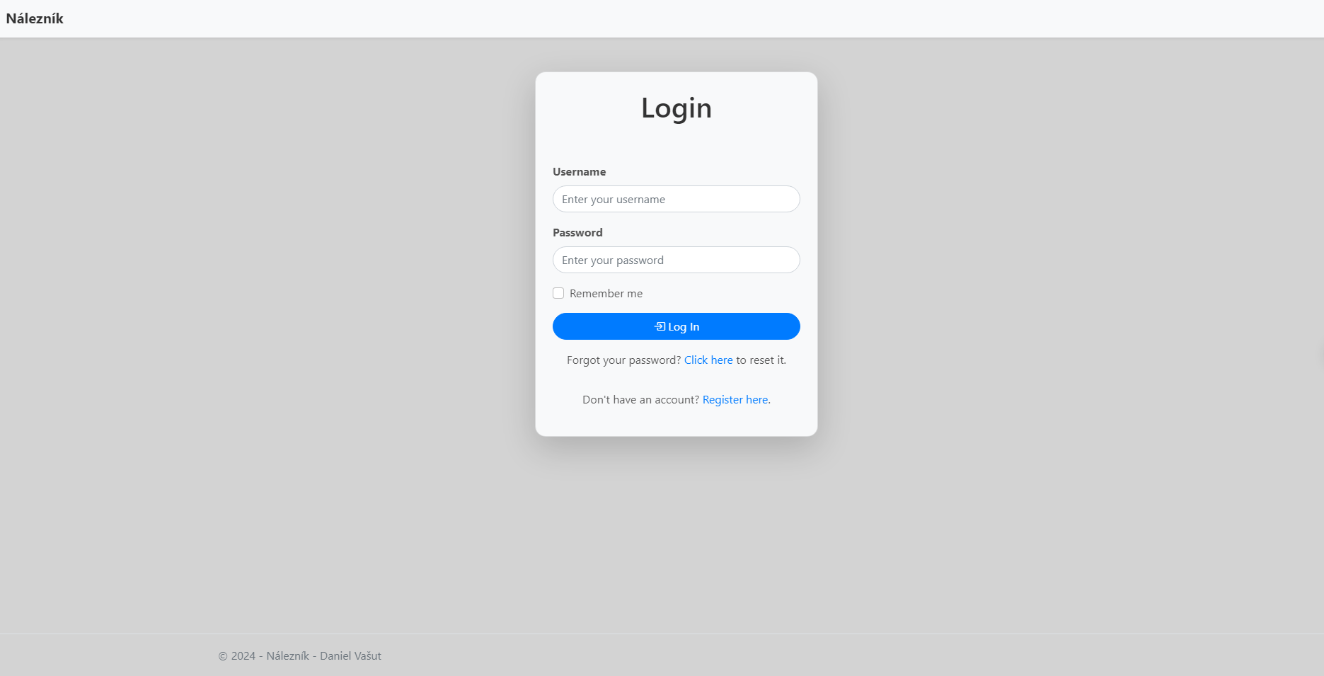 Nálezník login